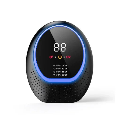Black Rechargeable Ozone & UV-C Air Purifier with Remote - Portable Odor Eliminator for Home, Pets & Closets - Mekamart Australia
