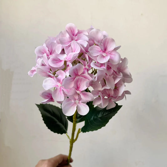 5-Piece Pink Premium Lifelike Hydrangea Artificial Flowers- 60cm Long Stem Faux Floral Bouquet for Home, Wedding & Vase Decor - Mekamart Australia