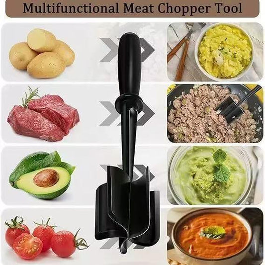 3-pieces Green Premium Heat Resistant Meat Chopper - Ground Meat Masher Utensil for Hamburger & Non-Stick Pans - Mekamart Australia