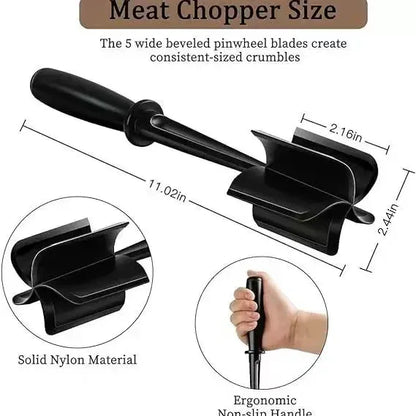 3-pieces Red Premium Heat Resistant Meat Chopper - Ground Meat Masher Utensil for Hamburger & Non-Stick Pans - Mekamart Australia