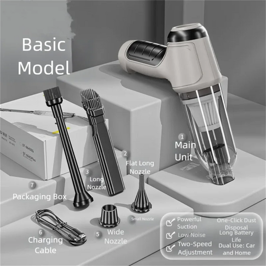 Grayish-white Multi-Functional Cordless Handheld Vacuum Cleaner - Powerful Blower & Inflator for Car and Home - Mekamart Australia