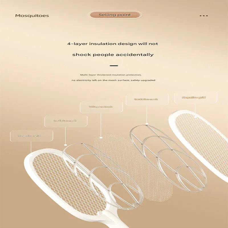 White Rechargeable 2-in-1 Bug Zapper Racket - Electric Fly Swatter & UV Mosquito Lamp with Charging Base - Mekamart Australia