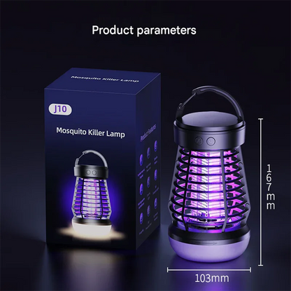 White Rechargeable 3-in-1 Bug Zapper Lantern - Portable UV Mosquito Killer with Camping Light & SOS Mode - Mekamart Australia