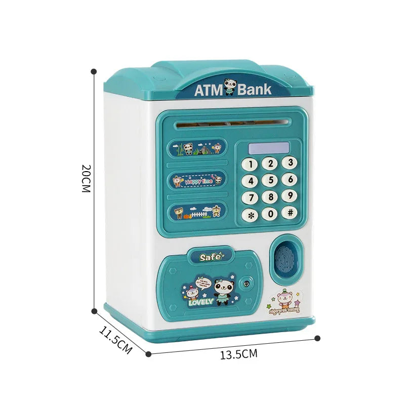 Pink rabbit Kids Smart ATM Piggy Bank - Automatic Bill Scroll, Password & Fingerprint Unlock with Fun Features - Mekamart Australia