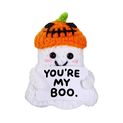 2 PCS White Spooky & Sweet: Handmade Crocheted Ghost Doll - Halloween Party & Home Decor Gift(A) - Mekamart Australia