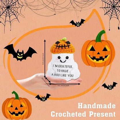 2 PCS White Spooky & Sweet: Handmade Crocheted Ghost Doll - Halloween Party & Home Decor Gift(A) - Mekamart Australia