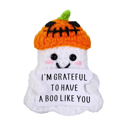 2 PCS White Spooky & Sweet: Handmade Crocheted Ghost Doll - Halloween Party & Home Decor Gift(B) - Mekamart Australia