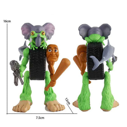 Monkey Whimsical Creature & Monster Figurine Collection - Set of Bizarre PVC Mini Toys for Desk Decor - Mekamart Australia