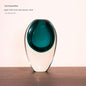 Artistic Teardrop Glass Vase - Handcrafted Glazed Finish for Hydroponics & Floral Decor(blue) - Mekamart Australia