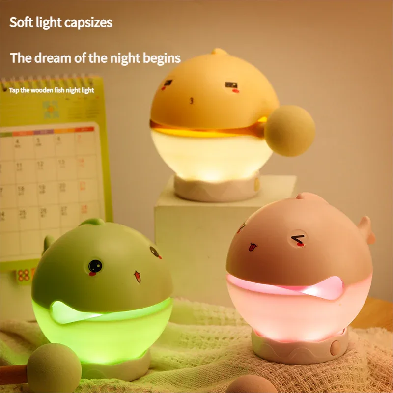 Portable rechargeable tapping control night light- 3-Level Dimmable Bedside Lamp(pink) - Mekamart Australia