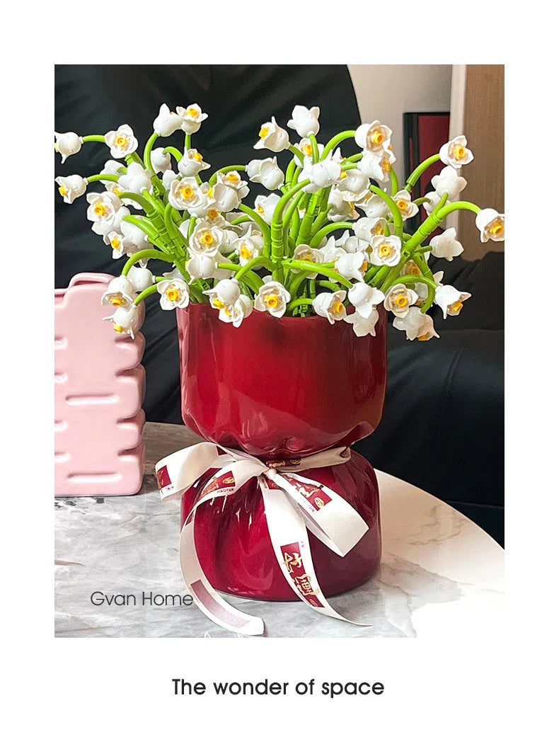 Artisan Handcrafted Ceramic Vase - Minimalist Home Decor with Stable Base(white) - Mekamart Australia
