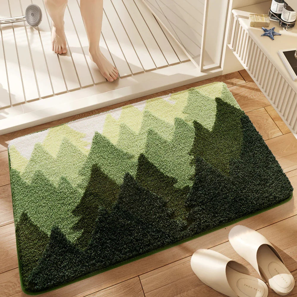 Premium Bath Mat with 8X Water Absorption & Non-Slip Base(forest) - Mekamart Australia