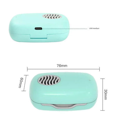 Portable UVC Toothbrush Sterilizer Case with Drying Fan - USB-C Rechargeable, 5-Minute Fast Disinfection(white) - Mekamart Australia