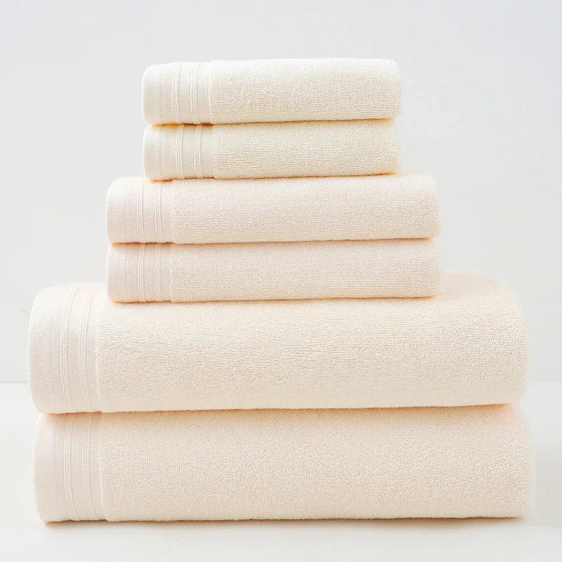 Luxury Combed Cotton Towel Collection - Highly Absorbent, Soft & Durable for Bath, Hand, and Face(Beige) - Mekamart Australia