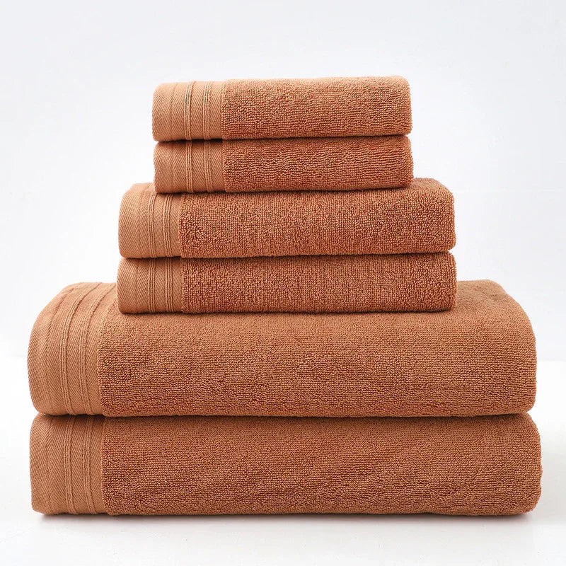 Luxury Combed Cotton Towel Collection - Highly Absorbent, Soft & Durable for Bath, Hand, and Face(Caramel) - Mekamart Australia