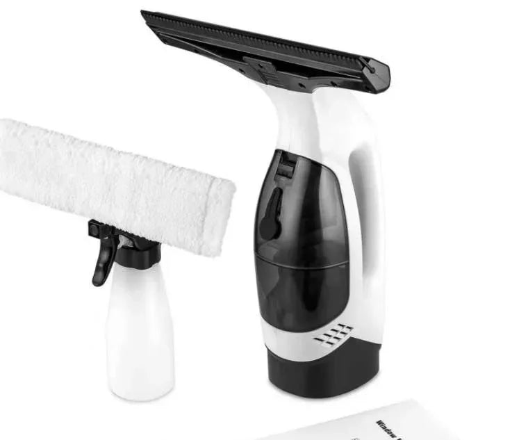 Cordless Window & Surface Vacuum Cleaner Kit - Rechargeable, Streak-Free Squeegee with Spray Bottle(White) - Mekamart Australia