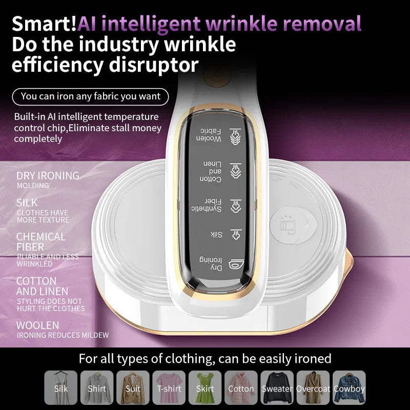 Portable Handheld Garment Steamer & Mini Iron - Smart Temperature Control, Rapid Heating & Powerful Steam for All Fabrics(White) - Mekamart Australia