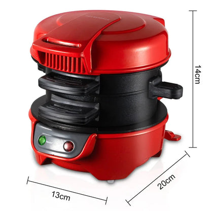 Quick & Easy Multi-Layer Sandwich & Burger Maker with Egg Cooker Plate(Silver gray) - Mekamart Australia