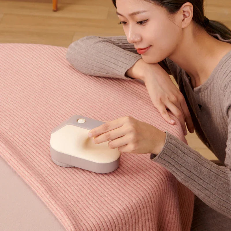 Rechargeable Electric Fabric Shaver - Powerful Lint Remover with Dual-Ring Blades & Ergonomic Design(champagne) - Mekamart Australia