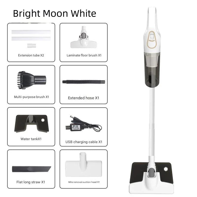Cordless 2-in-1 Handheld & Stick Vacuum Cleaner with Detachable Water Tank & Dust Mite Remover(white) - Mekamart Australia