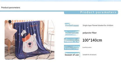 Ultra-Soft Kids Plush Fleece Blanket - Cozy Cartoon Animal Throw for All Seasons (Owl) - Mekamart Australia