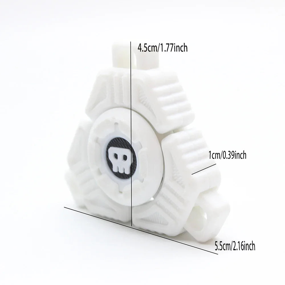 Two Sci-Fi Triangular Keychain Fidget Spinner - 3D Printed EDC Stress Relief Toy(white) - Mekamart Australia