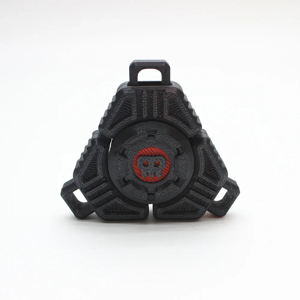 Two Sci-Fi Triangular Keychain Fidget Spinner - 3D Printed EDC Stress Relief Toy(black) - Mekamart Australia