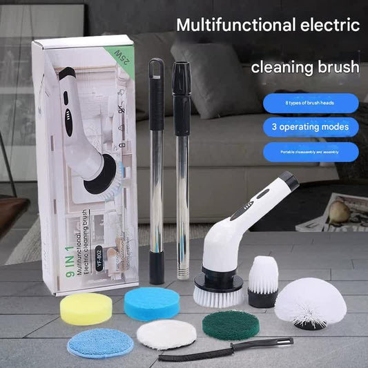 9-in-1 Multifunctional Cordless Electric Spin Scrubber with Adjustable Extension Handle(white) - Mekamart Australia