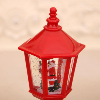 Festive LED Christmas Snow Globe Lantern - Glittering Tabletop Decoration with Santa/Snowman Scene, Dual Power(Bronze) - Mekamart Australia