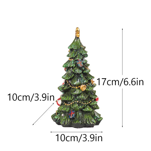 Miniature Decorated Christmas Tree Tabletop Ornament - Holiday Village Display Decoration(green) - Mekamart Australia