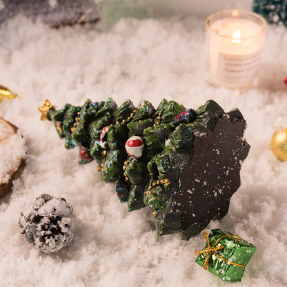 Miniature Decorated Christmas Tree Tabletop Ornament - Holiday Village Display Decoration(green) - Mekamart Australia