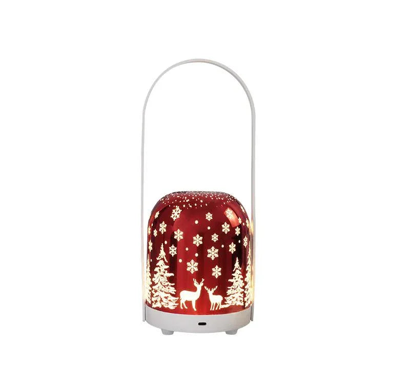 Portable Christmas LED Lantern - Dimmable, 3 Color Temps, 5200mAh Battery & Memory Function(red) - Mekamart Australia