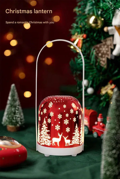 Portable Christmas LED Lantern - Dimmable, 3 Color Temps, 5200mAh Battery & Memory Function(red) - Mekamart Australia