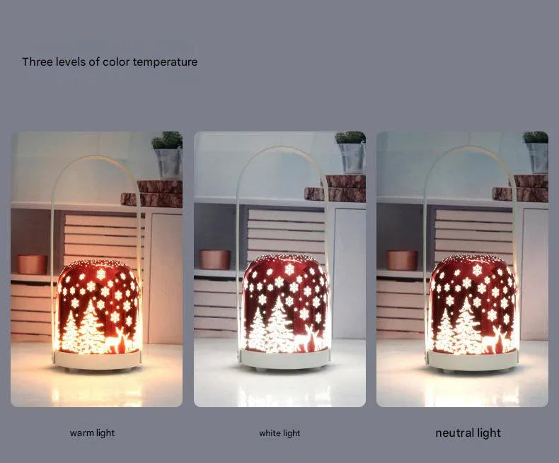 Portable Christmas LED Lantern - Dimmable, 3 Color Temps, 5200mAh Battery & Memory Function(red) - Mekamart Australia