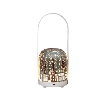 Portable Christmas LED Lantern - Dimmable, 3 Color Temps, 5200mAh Battery & Memory Function(Silver) - Mekamart Australia