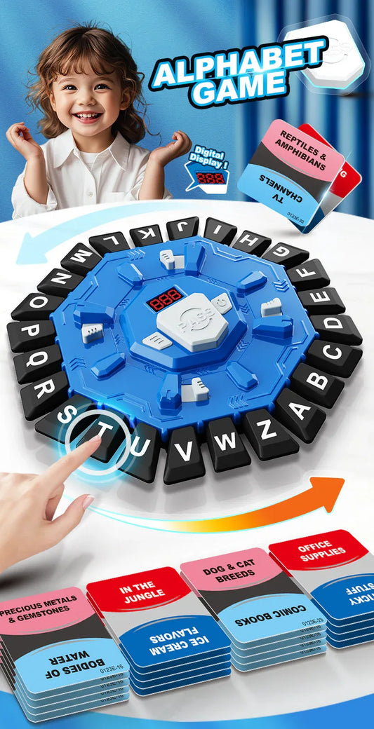 2pc Electronic Alphabet Categories Game - Fast-Paced Word Challenge for Family Fun(red) - Mekamart Australia