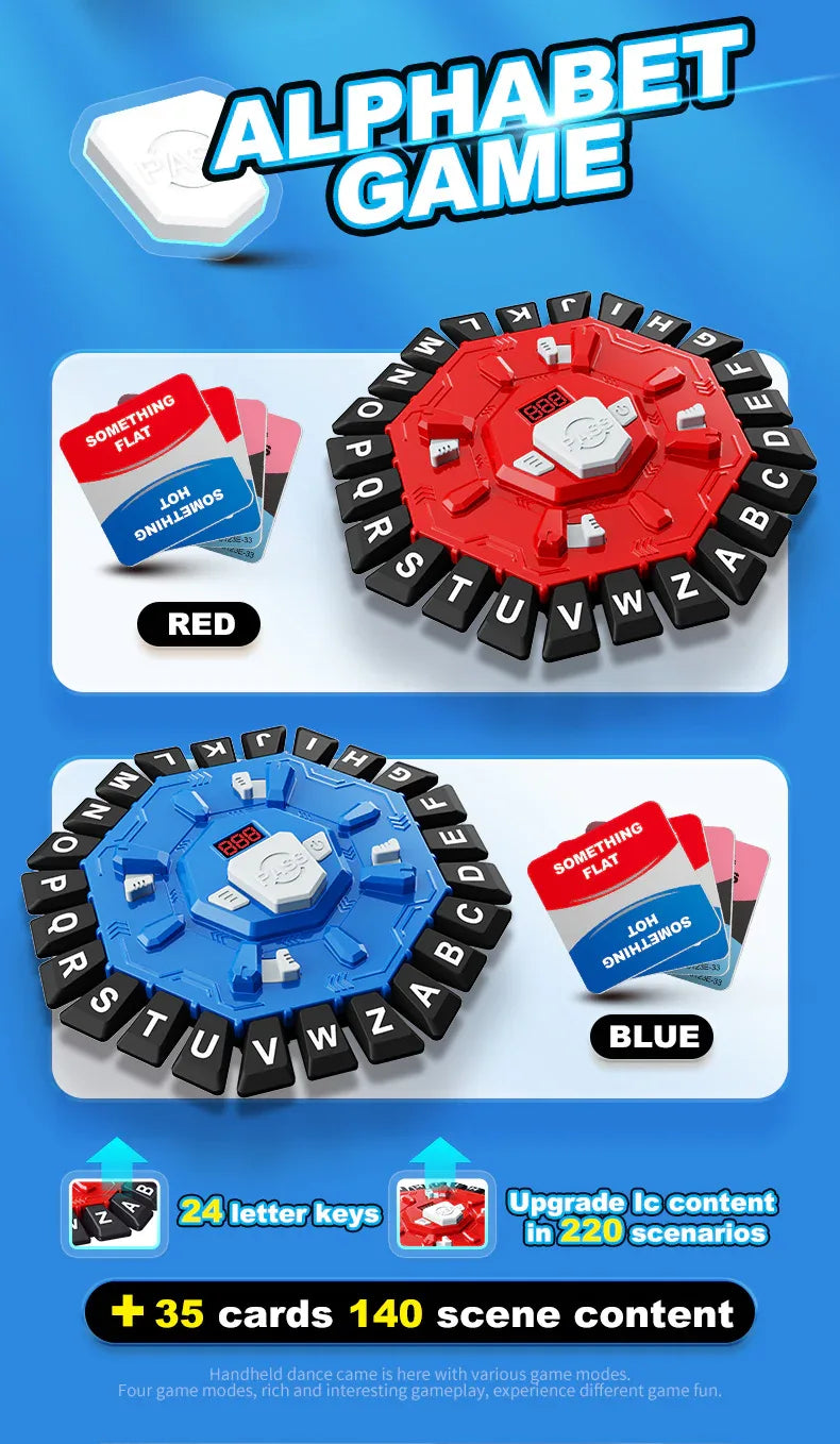 2pc Electronic Alphabet Categories Game - Fast-Paced Word Challenge for Family Fun(red) - Mekamart Australia