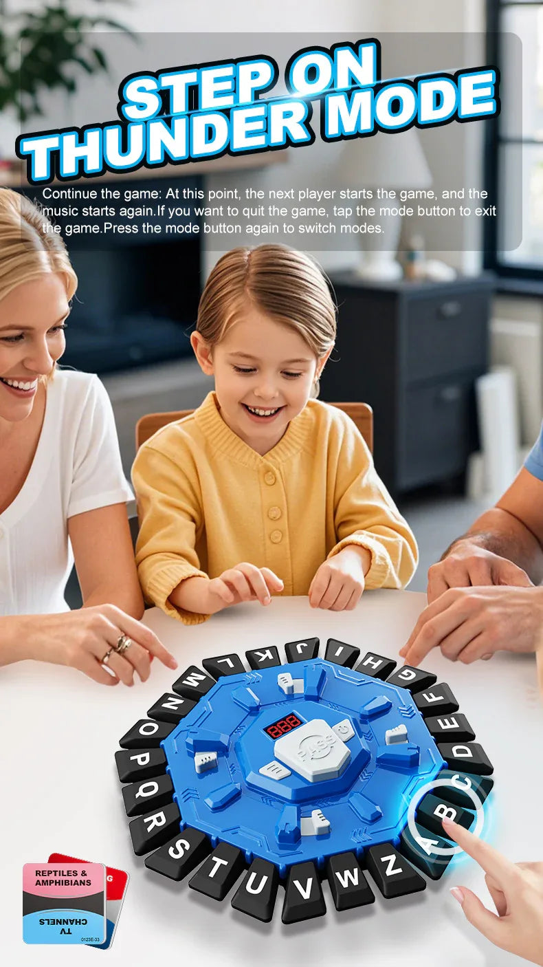 2pc Electronic Alphabet Categories Game - Fast-Paced Word Challenge for Family Fun(red) - Mekamart Australia