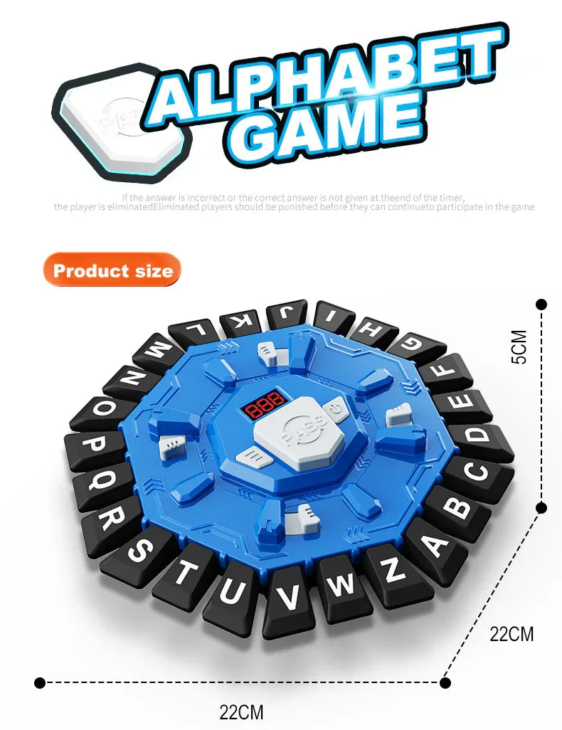 2pc Electronic Alphabet Categories Game - Fast-Paced Word Challenge for Family Fun(red) - Mekamart Australia
