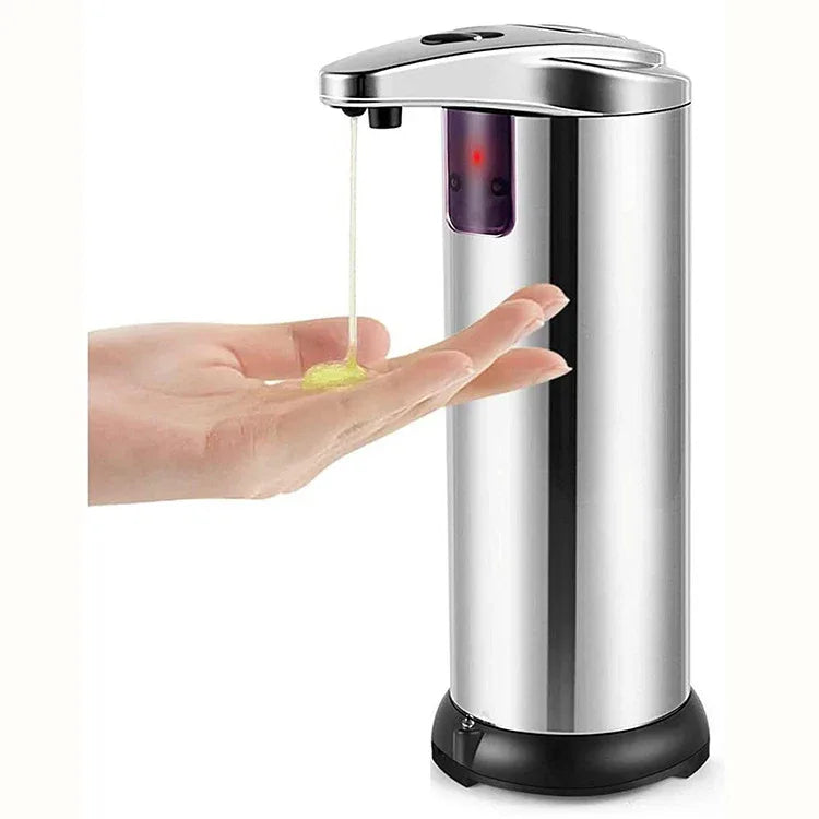 Touchless Automatic Soap Dispenser - Stainless Steel, Adjustable Volume, Infrared Sensor for Kitchen & Bathroom(Silver) - Mekamart Australia