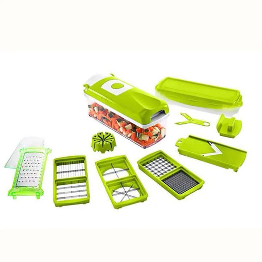 Multi-Functional Vegetable Chopper & Slicer Set - Dicer, Grater with Food Container & Peeler(green) - Mekamart Australia