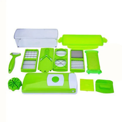 Multi-Functional Vegetable Chopper & Slicer Set - Dicer, Grater with Food Container & Peeler(green) - Mekamart Australia
