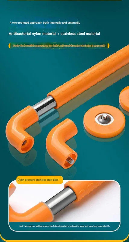 2pc Heavy-Duty Anti-Slip Safety Grab Bar with Luminous Rings - Stainless Steel Core Bathroom Handrail(yellow 30cm) - Mekamart Australia