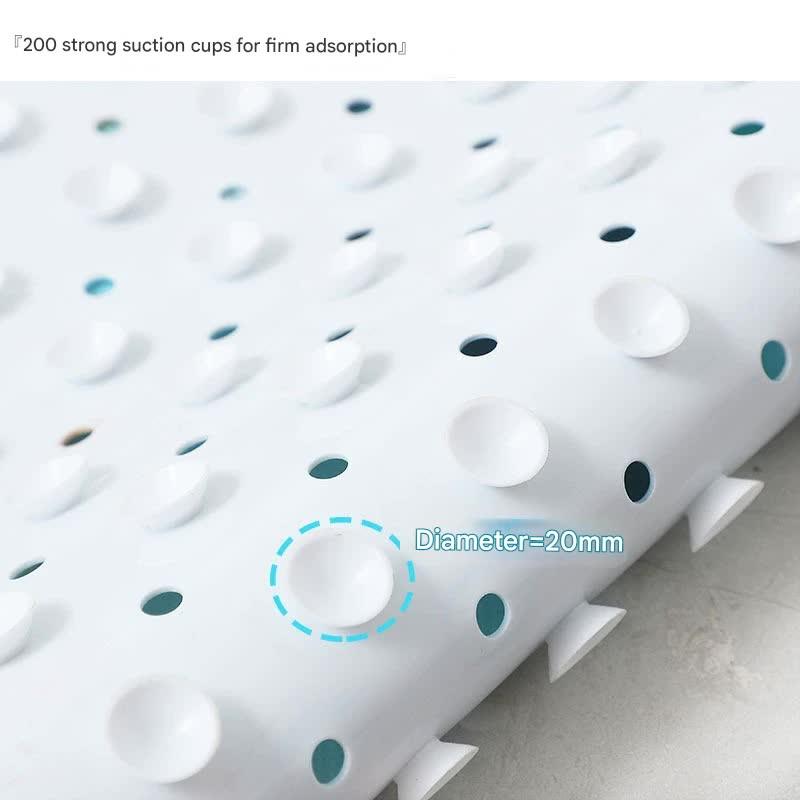 Non-Slip PVC Bath & Shower Mat with Suction Cups and Drainage Holes - Cartoon Ocean Theme(Dark-haired Mermaid) - Mekamart Australia