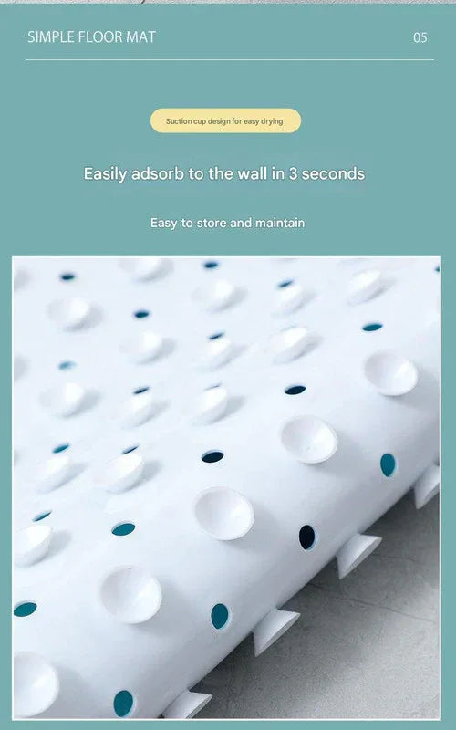 Non-Slip PVC Bath & Shower Mat with Suction Cups and Drainage Holes - Cartoon Ocean Theme(Blonde Mermaid) - Mekamart Australia