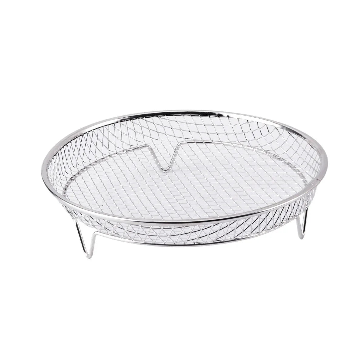 Silver 3-Pack Stackable Air fryer Racks - Food Grade Stainless Steel Multi-Layer Dehydrator & Crisper Tray Accessory - Mekamart Australia