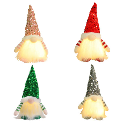 2 Pcs Grey Charming Light-Up Christmas Gnome - Festive Nordic Plush Holiday Decoration - Mekamart Australia