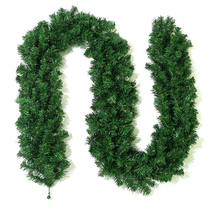Classic Green Lush Artificial Christmas Garland - 2.7m Green Pine Vine with 280 Tips for Holiday Decor - Mekamart Australia