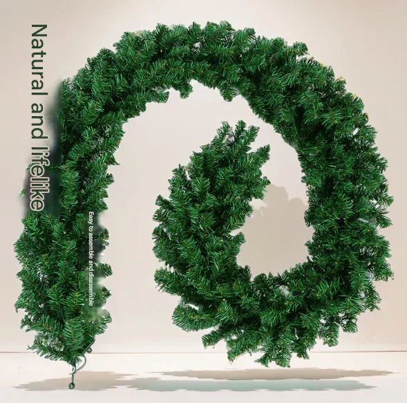 Classic Green Lush Artificial Christmas Garland - 2.7m Green Pine Vine with 280 Tips for Holiday Decor - Mekamart Australia