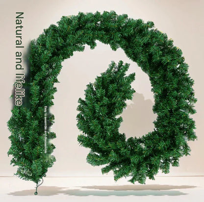 Classic Green Lush Artificial Christmas Garland - 2.7m Green Pine Vine with 280 Tips for Holiday Decor - Mekamart Australia